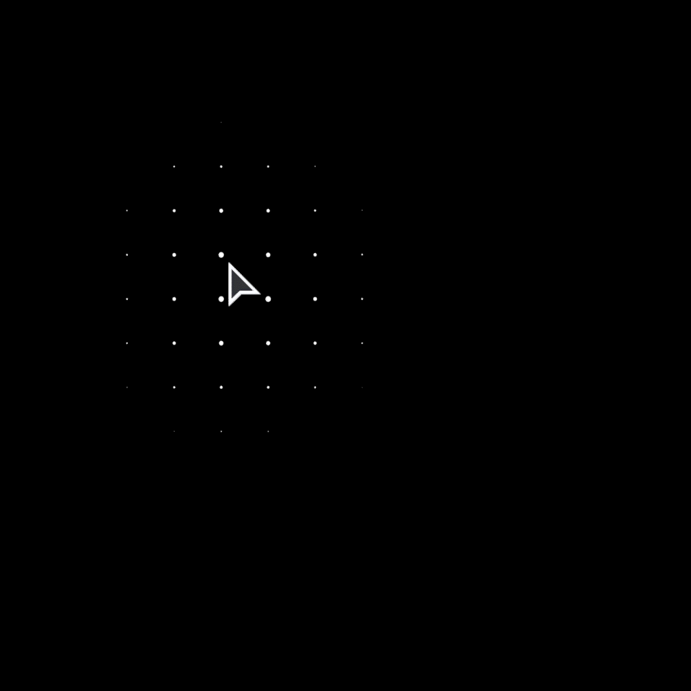The cursor moving around on the canvas