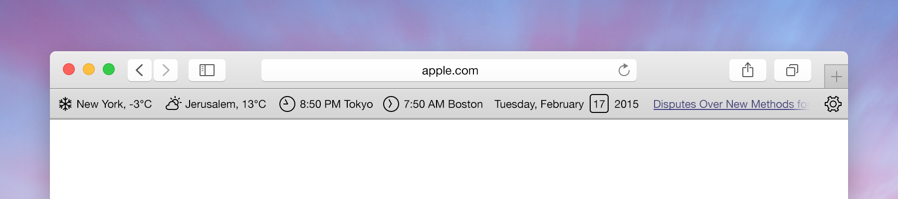 Screenshot of Widgets Bar